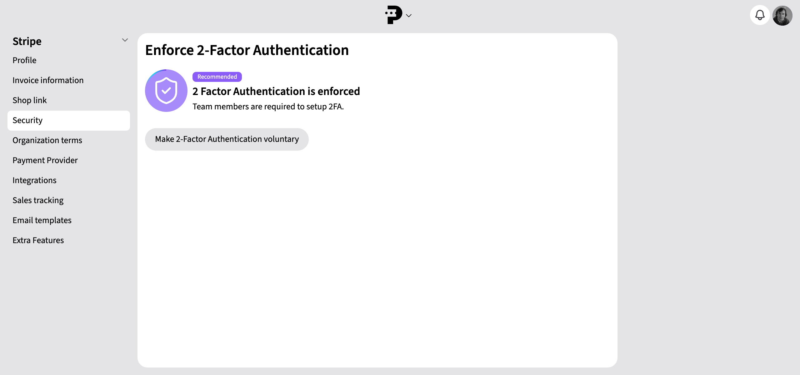 Organization-wide 2FA